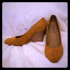Rialto Yellow Suede Wedges